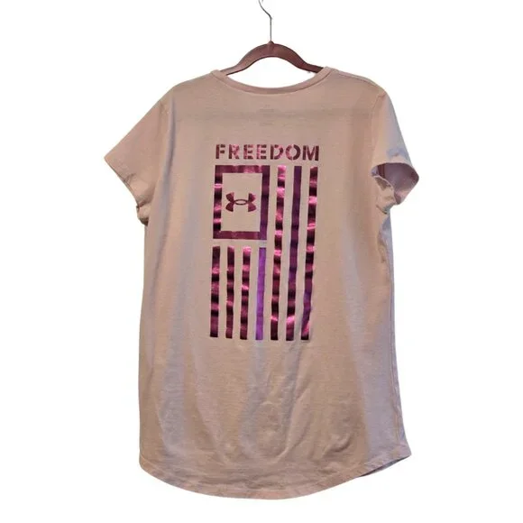 NWOT BUNDLE of 3- Under Armour Girls UA Freedom Flag Foil T-Shirt - Youth XLarge